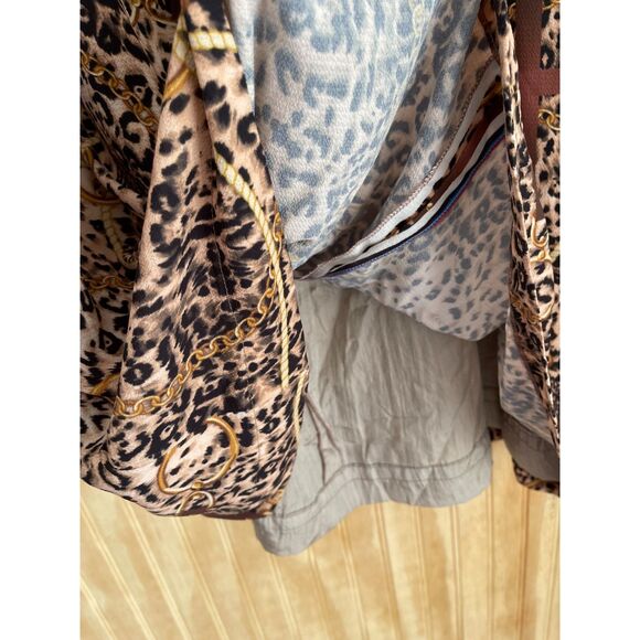 VTG maxi skirt classic equestrian animal print brown casual western women M - Picture 3 of 6